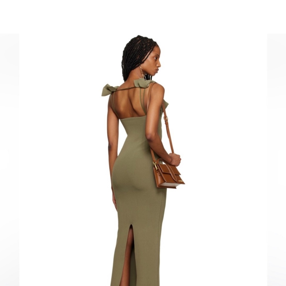 JACQUEMUS La Robe Maille Alca Dress, Size 10, worn once, like new. Olive colour - Picture 5 of 6